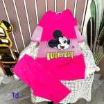 Đồ bộ quần lửng áo tay ngắn in hình chuột mickey