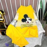 Đồ bộ quần lửng áo tay ngắn in hình chuột mickey