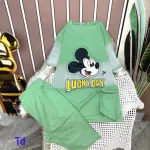 Đồ bộ quần lửng áo tay ngắn in hình chuột mickey