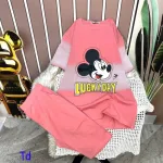 Đồ bộ quần lửng áo tay ngắn in hình chuột mickey