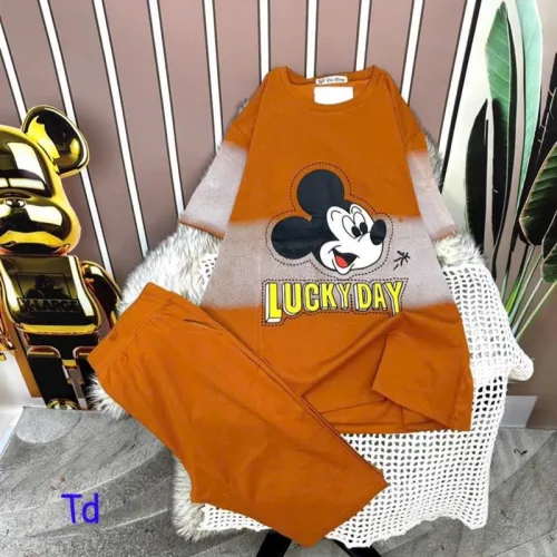 Đồ bộ quần lửng áo tay ngắn in hình chuột mickey