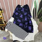 Đồ bộ quần lửng sọc áo tay ngắn in hình gấu