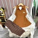 Đồ bộ quần ngố áo sát nách màu trơn cổ bẻ