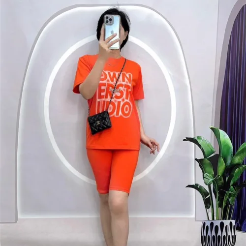 Đồ bộ quần ngố áo tay ngắn cổ tròn in chữ