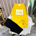 Đồ bộ quần ngố áo tay ngắn cổ tròn in chữ