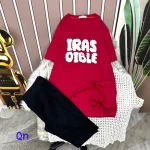 Đồ bộ quần ngố áo tay ngắn cổ tròn in chữ