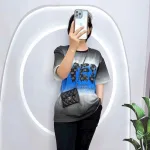 Đồ bộ quần ngố áo tay ngắn form rộng in chữ