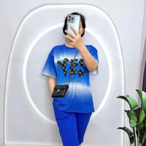 Đồ bộ quần ngố áo tay ngắn form rộng in chữ
