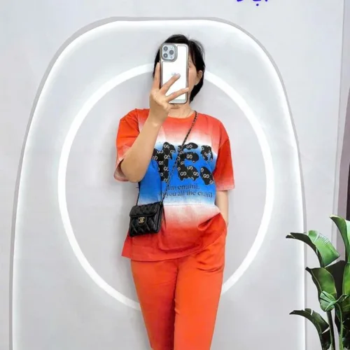 Đồ bộ quần ngố áo tay ngắn form rộng in chữ