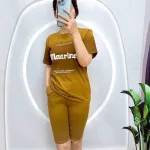 Đồ bộ quần ngố áo tay ngắn in chữ