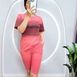 Đồ bộ quần ngố áo tay ngắn in chữ