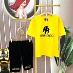 Đồ bộ quần ngố áo tay ngắn in chữ form rộng