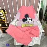 Đồ bộ quần ngố áo tay ngắn in hình