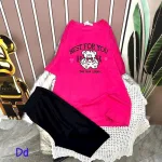 Đồ bộ quần ngố áo tay ngắn in hình