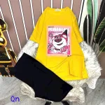 Đồ bộ quần ngố áo tay ngắn in hình