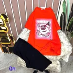 Đồ bộ quần ngố áo tay ngắn in hình