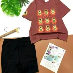 Đồ bộ quần ngố áo tay ngắn in hình 9 con gấu