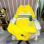 Đồ bộ quần ngố áo tay ngắn in hình dứa
