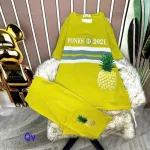 Đồ bộ quần ngố áo tay ngắn in hình dứa