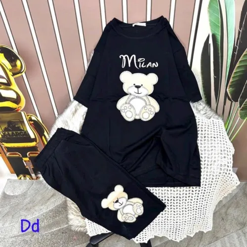 Đồ bộ quần ngố áo tay ngắn in hình gấu