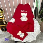 Đồ bộ quần ngố áo tay ngắn in hình gấu