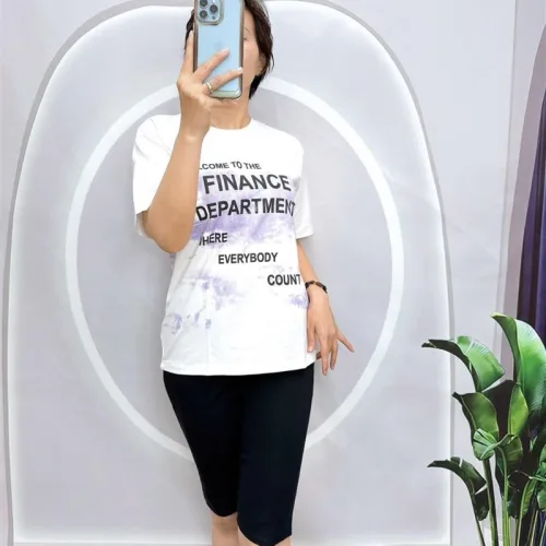 Đồ bộ quần ngố đen áo tay ngắn in nhiều chữ
