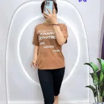 Đồ bộ quần ngố đen áo tay ngắn in nhiều chữ