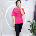Đồ bộ quần ngố đen áo tay ngắn in nhiều chữ