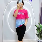Đồ bộ quần ngố đen áo tay ngắn cổ tròn 2 màu