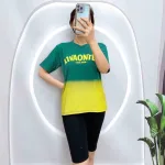 Đồ bộ quần ngố đen áo tay ngắn cổ tròn 2 màu