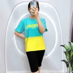Đồ bộ quần ngố đen áo tay ngắn cổ tròn 2 màu