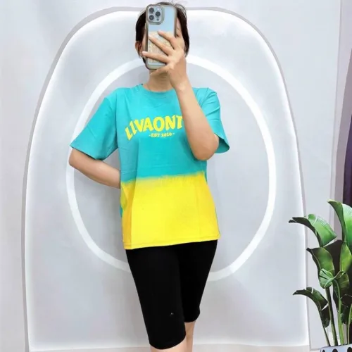 Đồ bộ quần ngố đen áo tay ngắn cổ tròn 2 màu