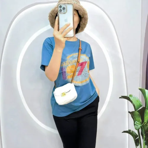 Đồ bộ quần ngố đen áo tay ngắn cổ tròn in chữ