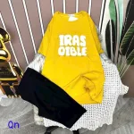 Đồ bộ quần ngố đen áo tay ngắn cổ tròn in chữ