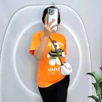 Đồ bộ quần ngố đen áo tay ngắn cổ tròn in hình