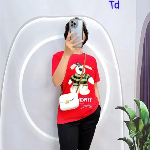 Đồ bộ quần ngố đen áo tay ngắn cổ tròn in hình