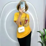 Đồ bộ quần ngố đen áo tay ngắn cổ tròn in số