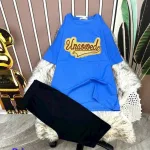 Đồ bộ quần ngố đen áo tay ngắn in chữ