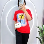 Đồ bộ quần ngố đen áo tay ngắn in chữ