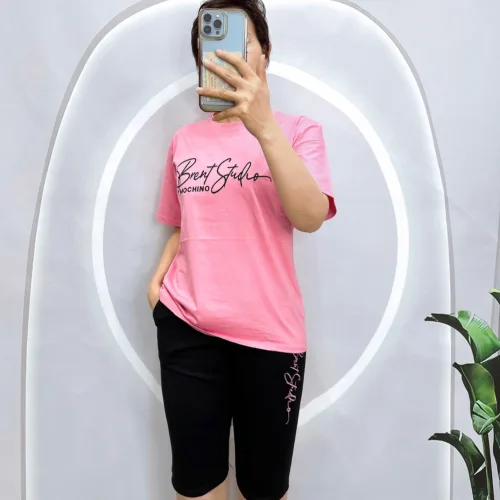 Đồ bộ quần ngố đen áo tay ngắn in chữ