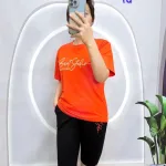 Đồ bộ quần ngố đen áo tay ngắn in chữ