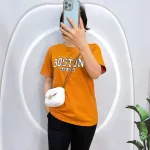 Đồ bộ quần ngố đen áo tay ngắn in chữ