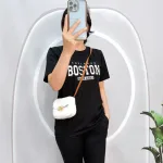 Đồ bộ quần ngố đen áo tay ngắn in chữ