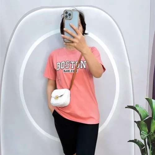 Đồ bộ quần ngố đen áo tay ngắn in chữ
