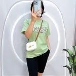 Đồ bộ quần ngố đen áo tay ngắn in chữ