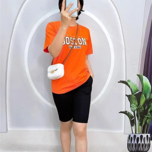 Đồ bộ quần ngố đen áo tay ngắn in chữ