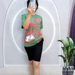 Đồ bộ quần ngố đen áo tay ngắn in chữ