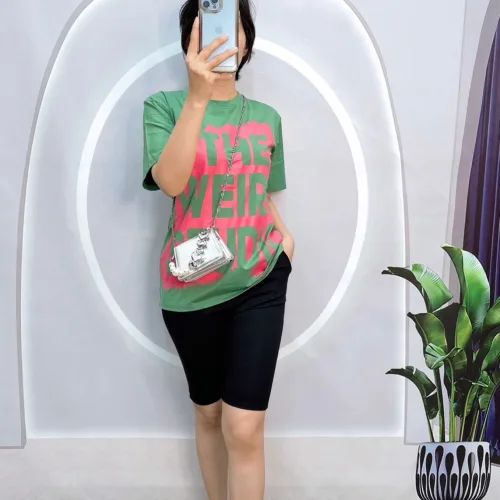 Đồ bộ quần ngố đen áo tay ngắn in chữ