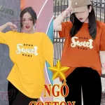 Đồ bộ quần ngố đen áo tay ngắn in chữ