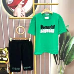 Đồ bộ quần ngố đen áo tay ngắn in chữ form rộng